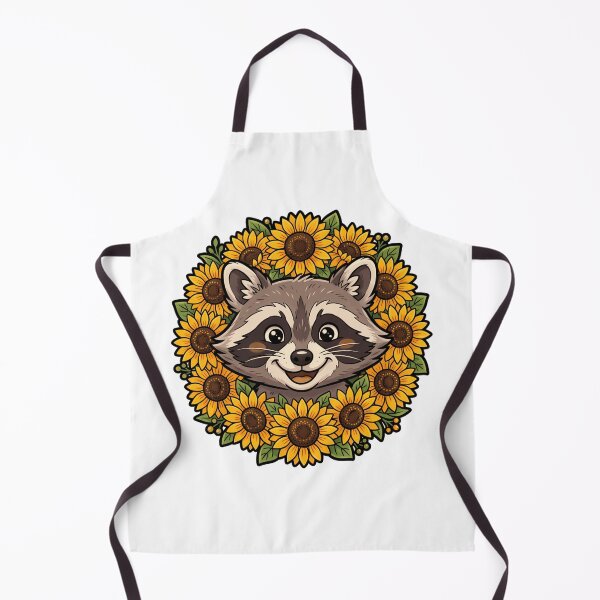 Item preview, Cute Smiling Raccoon Sunflower Floral Wreath designed and sold by k3rstman1.