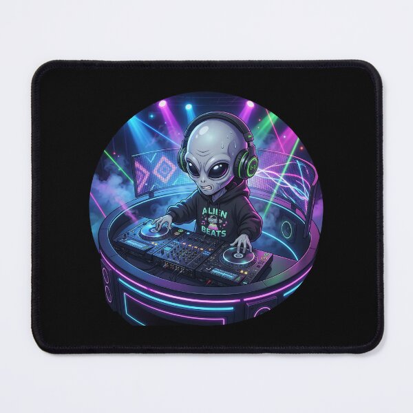 Item preview, DJ Alien Spinning Galactic Beats at Neon Party designed and sold by Sunkhung.