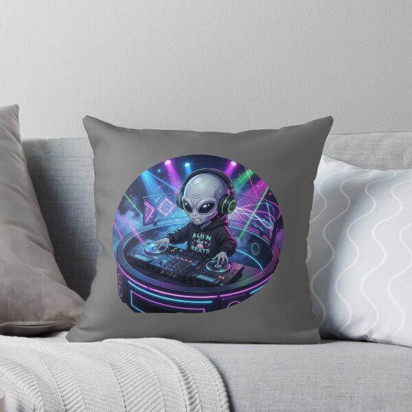 Item preview, DJ Alien Spinning Galactic Beats at Neon Party designed and sold by Sunkhung.