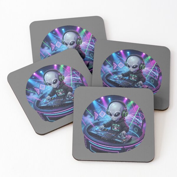 Item preview, DJ Alien Spinning Galactic Beats at Neon Party designed and sold by Sunkhung.