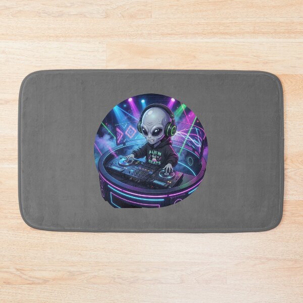 Item preview, DJ Alien Spinning Galactic Beats at Neon Party designed and sold by Sunkhung.