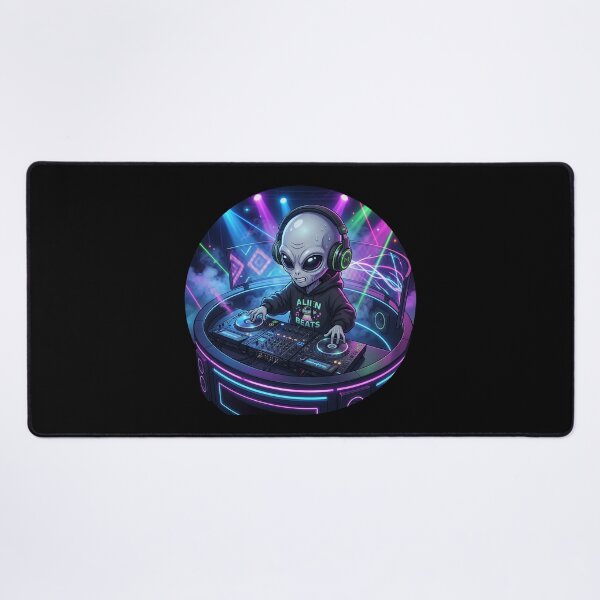 Item preview, DJ Alien Spinning Galactic Beats at Neon Party designed and sold by Sunkhung.