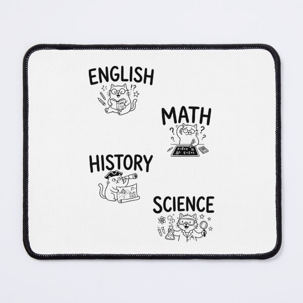 Item preview, Minimalist Line Art Cat English Math History Science Labels Shirt designed and sold by Fenay Designs.