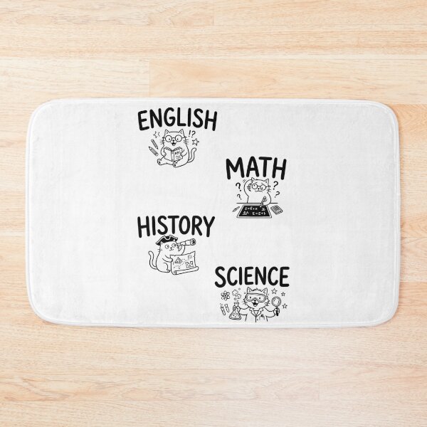 Item preview, Minimalist Line Art Cat English Math History Science Labels Shirt designed and sold by Fenay Designs.