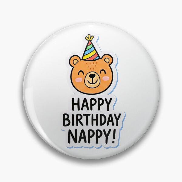 Item preview, Cute Brown Bear Happy Birthday Nappy designed and sold by XM STOREZ .