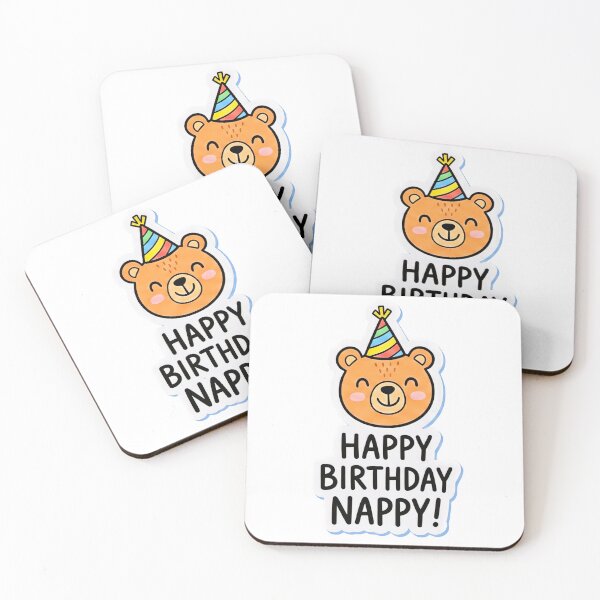 Item preview, Cute Brown Bear Happy Birthday Nappy designed and sold by XM STOREZ .