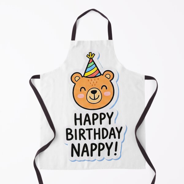 Item preview, Cute Brown Bear Happy Birthday Nappy designed and sold by XM STOREZ .