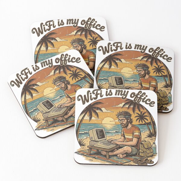 Item preview, WiFi Is My Office Retro Beach Digital Nomad T-Shirt designed and sold by urbinet.