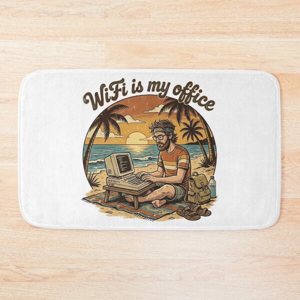 Item preview, WiFi Is My Office Retro Beach Digital Nomad T-Shirt designed and sold by urbinet.