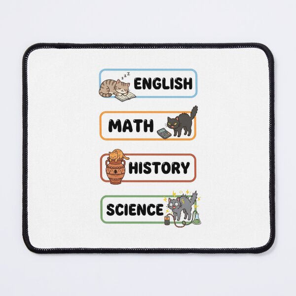 Item preview, Funny Cat English Math History Science Subject Labels Shirt designed and sold by Fenay Designs.