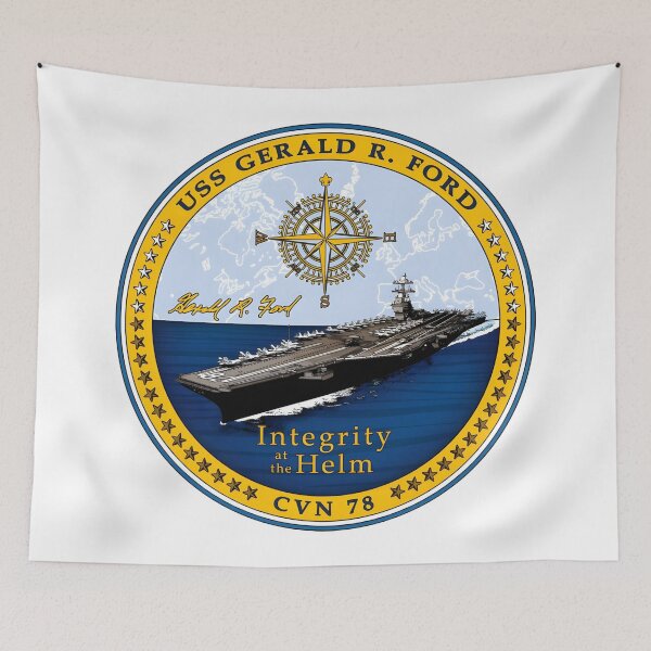 Item preview, USS Gerald R. Ford CVN-78 "Integrity at the Helm" Naval Emblem designed and sold by CharlieDesings.