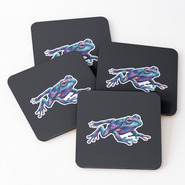 Item preview, Frog in Cosmic Leap - Dynamic Galaxy Sticker for Nature Fans designed and sold by bsbd-action.