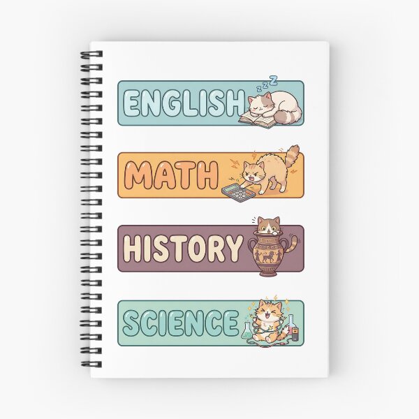 Item preview, Pastel Kawaii Cat English Math History Science Labels Shirt designed and sold by Fenay Designs.