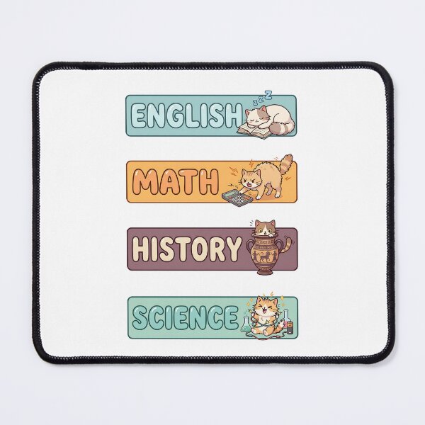Item preview, Pastel Kawaii Cat English Math History Science Labels Shirt designed and sold by Fenay Designs.