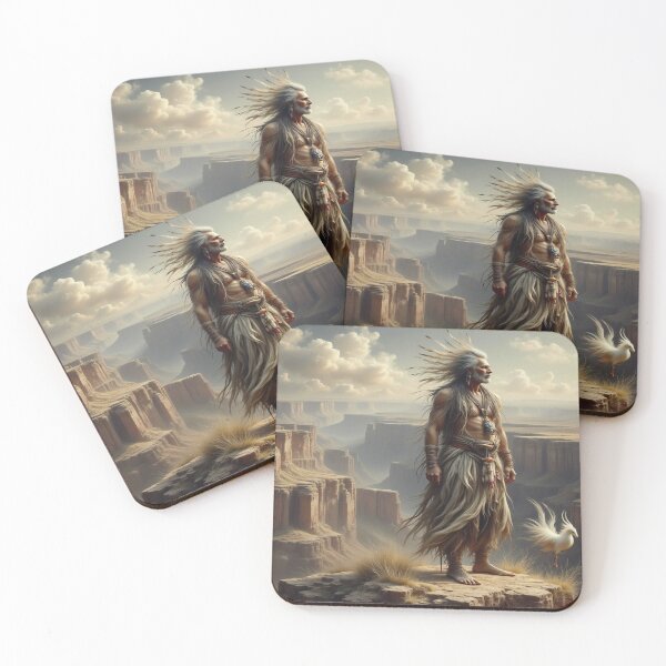 Item preview, Wise Canyon Shaman standing on a wind‑swept plateau in ancient silence designed and sold by FotoworldEdel.