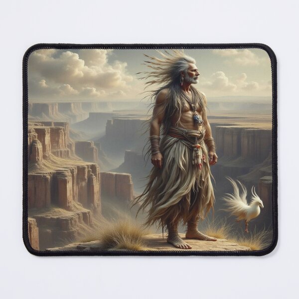 Item preview, Wise Canyon Shaman standing on a wind‑swept plateau in ancient silence designed and sold by FotoworldEdel.