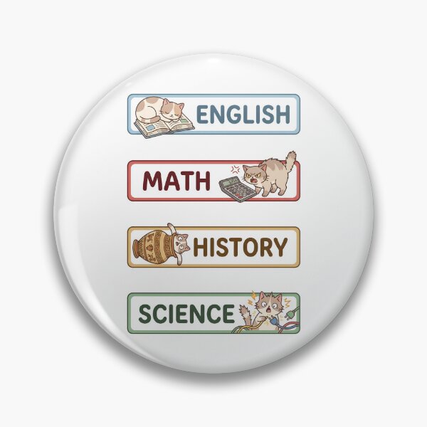 Item preview, Mischievous Cat English Math History Science Subject Labels Shirt designed and sold by Fenay Designs.