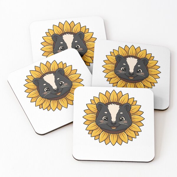 Item preview, Cute Skunk Face Sunflower Petals Cartoon designed and sold by k3rstman1.