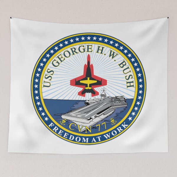 Item preview, USS George H.W. Bush CVN-77 "Freedom at Work" Naval Emblem designed and sold by CharlieDesings.