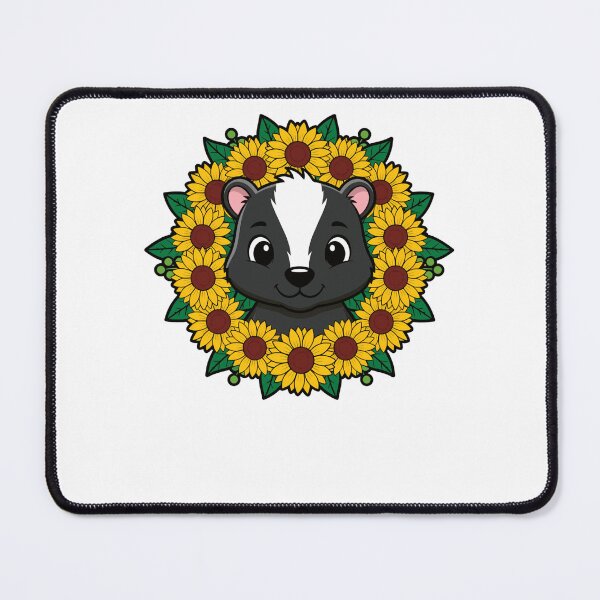 Item preview, Cute Skunk Sunflower Wreath Cartoon designed and sold by k3rstman1.