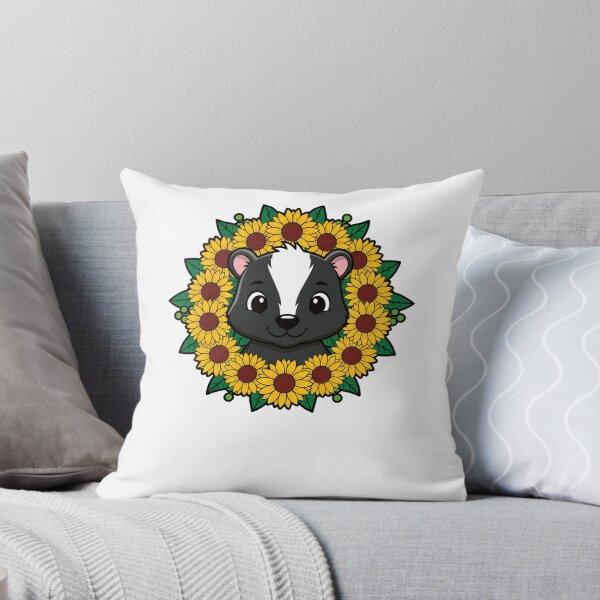 Item preview, Cute Skunk Sunflower Wreath Cartoon designed and sold by k3rstman1.