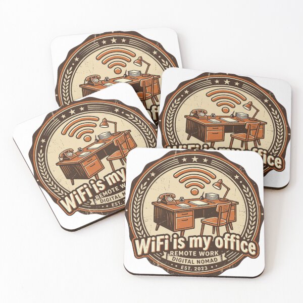 Item preview, WiFi Is My Office Vintage Nomad Retro T-Shirt Design designed and sold by urbinet.