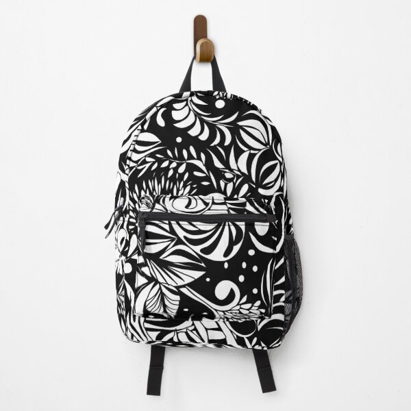 Item preview, black and white botanical pattern designed and sold by Morena-ArteArte.