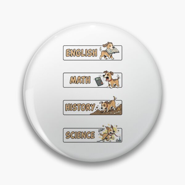Item preview, Funny Dog English Math History Science School Labels Shirt designed and sold by Fenay Designs.