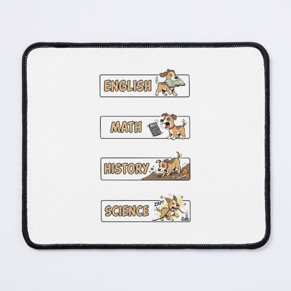 Item preview, Funny Dog English Math History Science School Labels Shirt designed and sold by Fenay Designs.