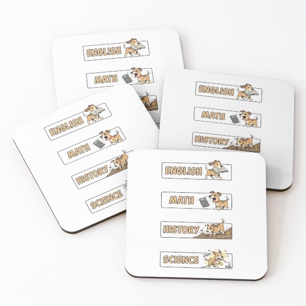 Item preview, Funny Dog English Math History Science School Labels Shirt designed and sold by Fenay Designs.