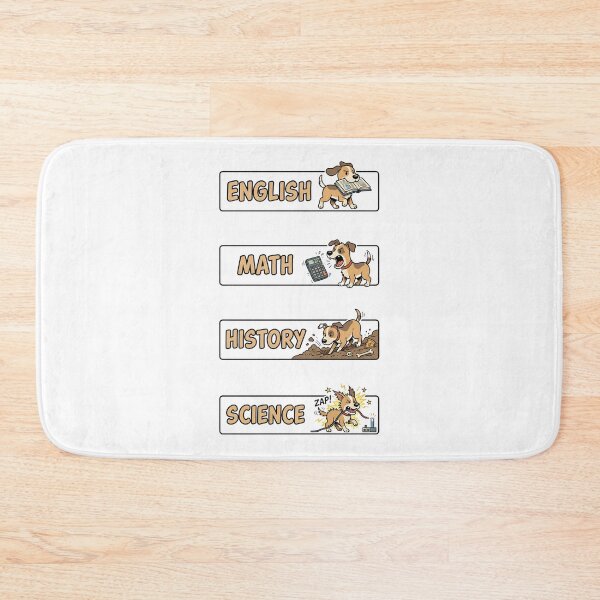 Item preview, Funny Dog English Math History Science School Labels Shirt designed and sold by Fenay Designs.