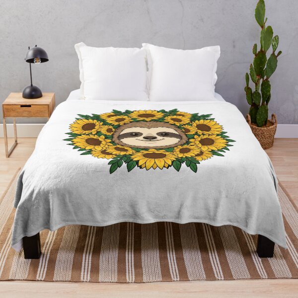 Item preview, Cute Smiling Sloth Sunflower Floral Wreath designed and sold by k3rstman1.