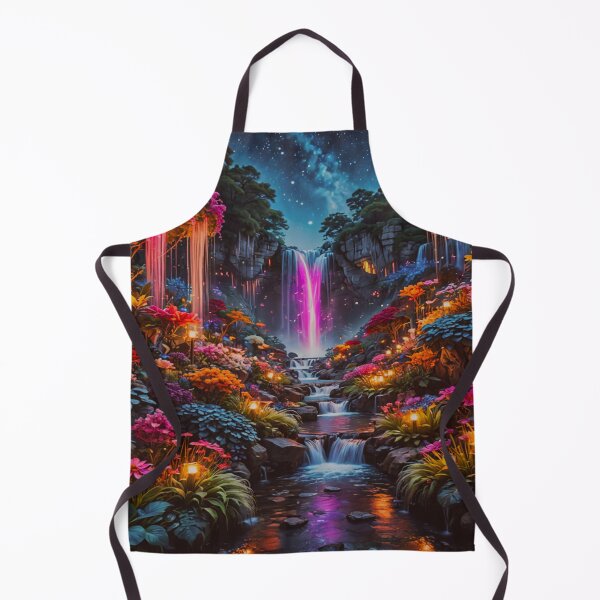 Item preview, Fantasy Waterfall Garden at Night – Magical Floral Dreamscape Art designed and sold by BeautifulVirtues.
