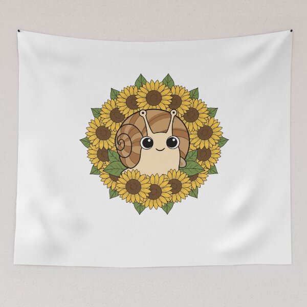 Item preview, Cute Kawaii Snail Sunflower Floral Wreath designed and sold by k3rstman1.
