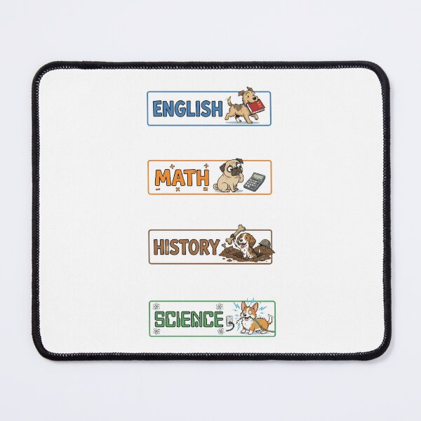 Item preview, Cute Puppy English Math History Science Subject Labels Shirt designed and sold by Fenay Designs.