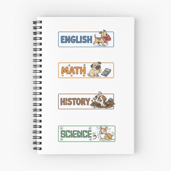 Item preview, Cute Puppy English Math History Science Subject Labels Shirt designed and sold by Fenay Designs.