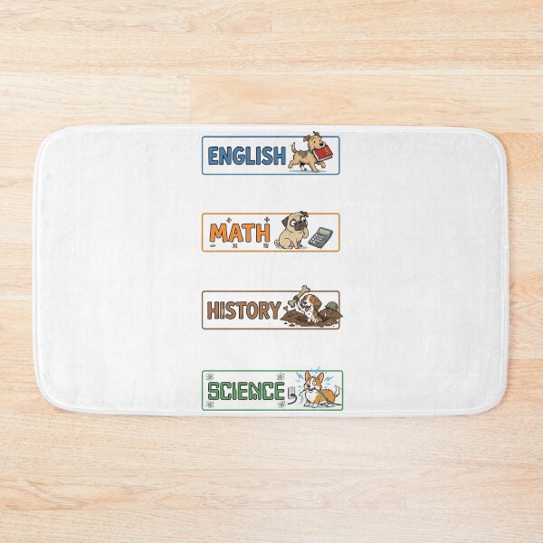 Item preview, Cute Puppy English Math History Science Subject Labels Shirt designed and sold by Fenay Designs.