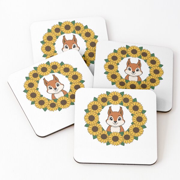 Item preview, Cute Squirrel Sunflower Wreath Floral Nature designed and sold by k3rstman1.