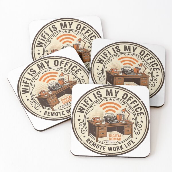 Item preview, WiFi Is My Office Vintage Badge Digital Nomad Design designed and sold by urbinet.