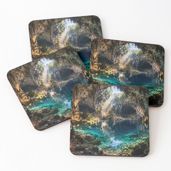 Item preview, Epic Cave with Underground Crystal Lake and Light Rays designed and sold by Pond21.