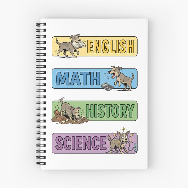 Item preview, Funny Dog English Math History Science Subject Labels Shirt designed and sold by Fenay Designs.