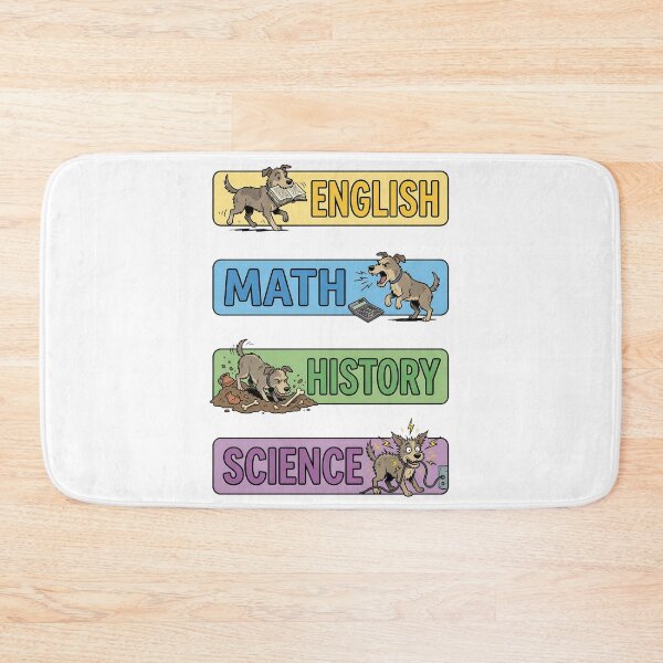 Item preview, Funny Dog English Math History Science Subject Labels Shirt designed and sold by Fenay Designs.