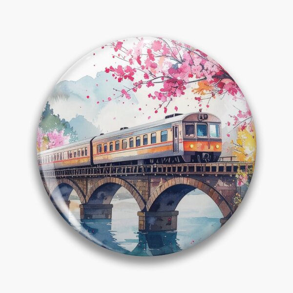 Item preview, An idyllic train ride surrounded by blossoming cherry trees. designed and sold by LiskoDesign.