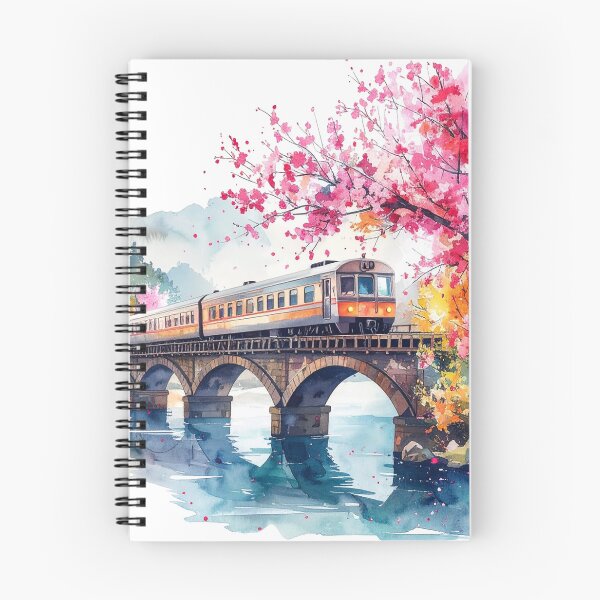Item preview, An idyllic train ride surrounded by blossoming cherry trees. designed and sold by LiskoDesign.