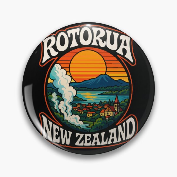Item preview, Rotorua New Zealand Retro Travel designed and sold by TomFrontierArt.
