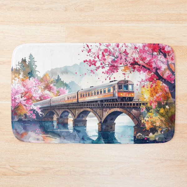 Item preview, An idyllic train ride surrounded by blossoming cherry trees. designed and sold by LiskoDesign.