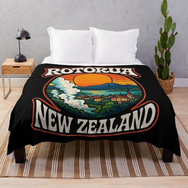 Item preview, Rotorua New Zealand Retro Travel designed and sold by TomFrontierArt.