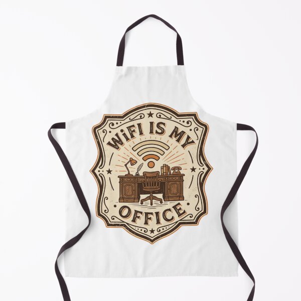 Item preview, WiFi Is My Office Vintage Retro Badge Design designed and sold by urbinet.
