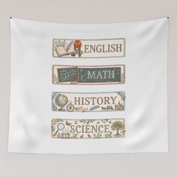 Item preview, Anne of Green Gables English Math History Science Cottagecore Labels Shirt designed and sold by Fenay Designs.