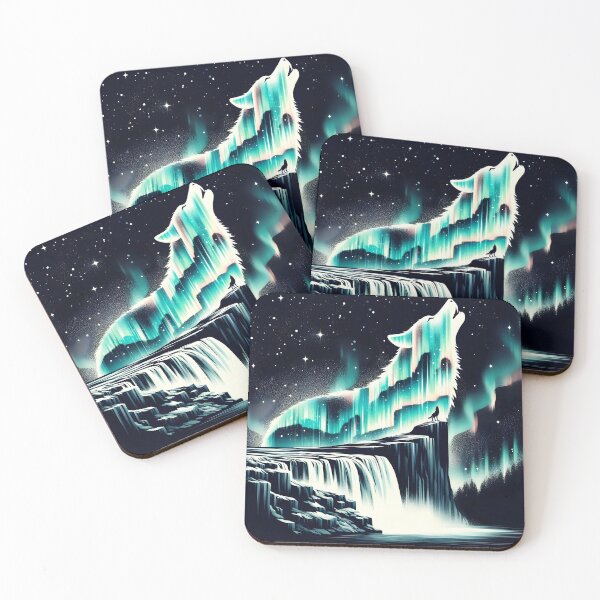 Item preview, Aurora Borealis and Wolf, Ai Generated Art   designed and sold by ACC .